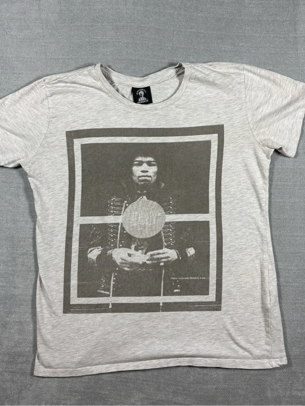 Jimmi Hendrix Graphic T-Shirt - Light Gray with Black Print - Picture 1 of 7